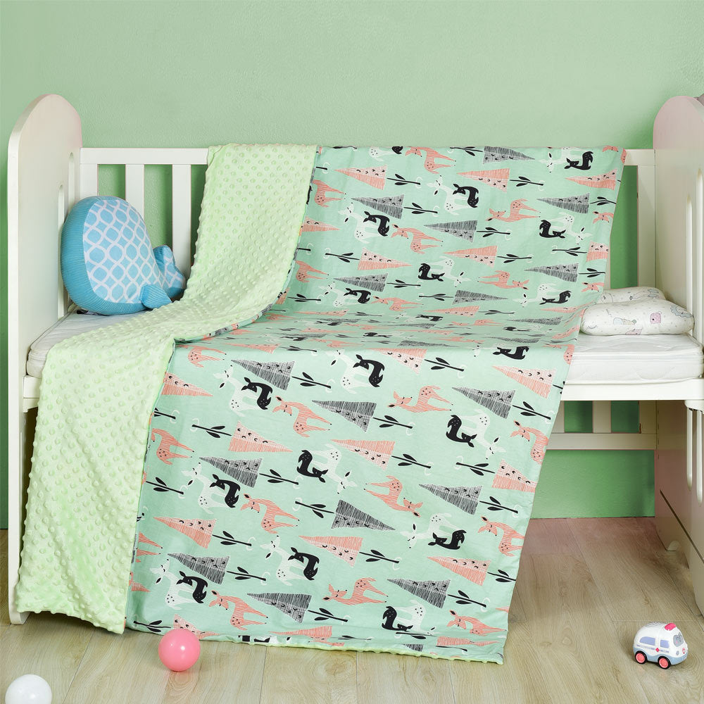 Cotton Cartoon Baby Blanket - Comfort Peas Design
