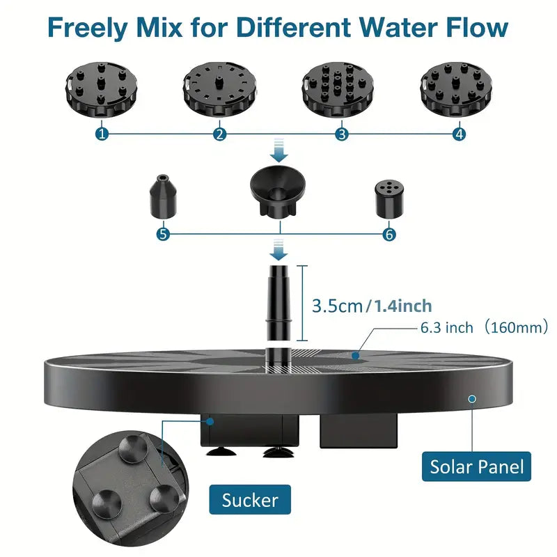 Solar Bird Bath Fountain Pump for Garden and Outdoor Use