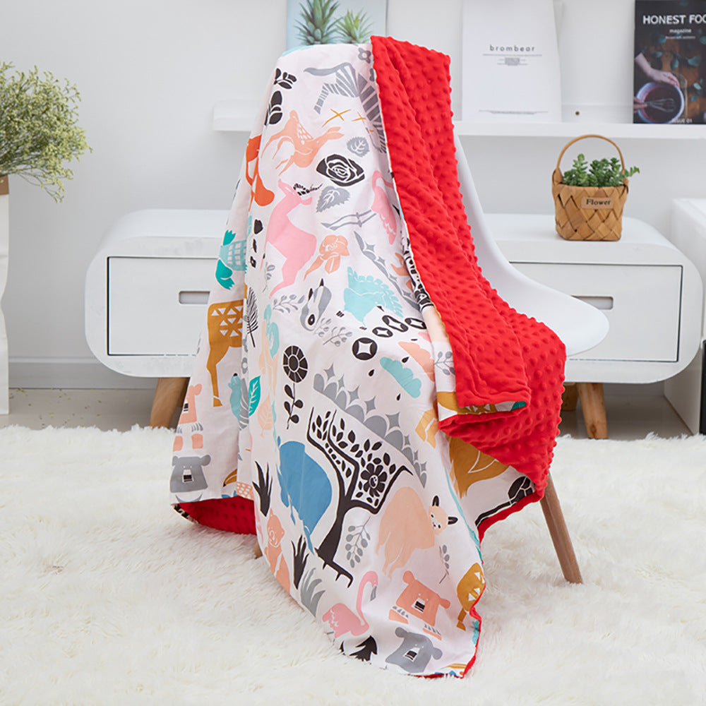 Cotton Cartoon Baby Blanket - Comfort Peas Design