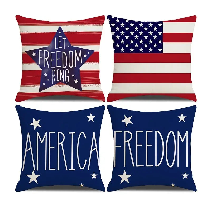 4th of July Patriotic Throw Pillow Case Design